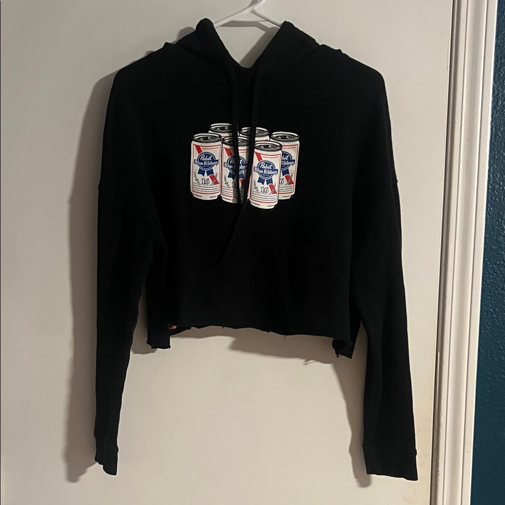 Pabst Blue Ribbon Cropped Six Pack Hoodie